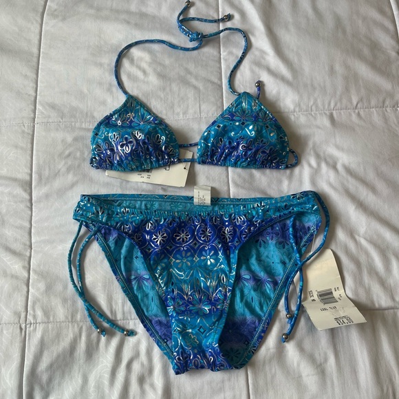 backflips separates Other - Blue Floral Bikini Set